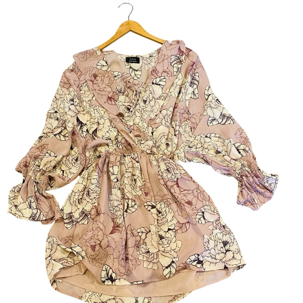 Vici Pink Floral Mini Dress